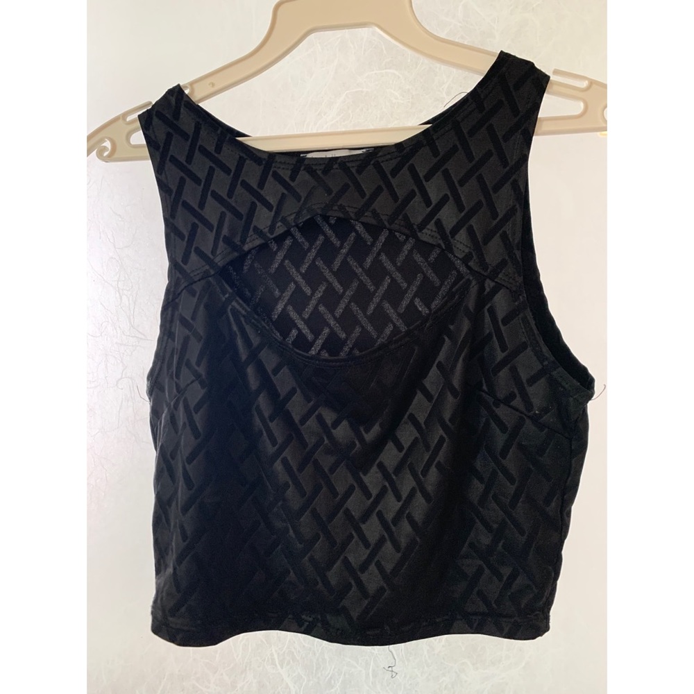 Black cut out crop top